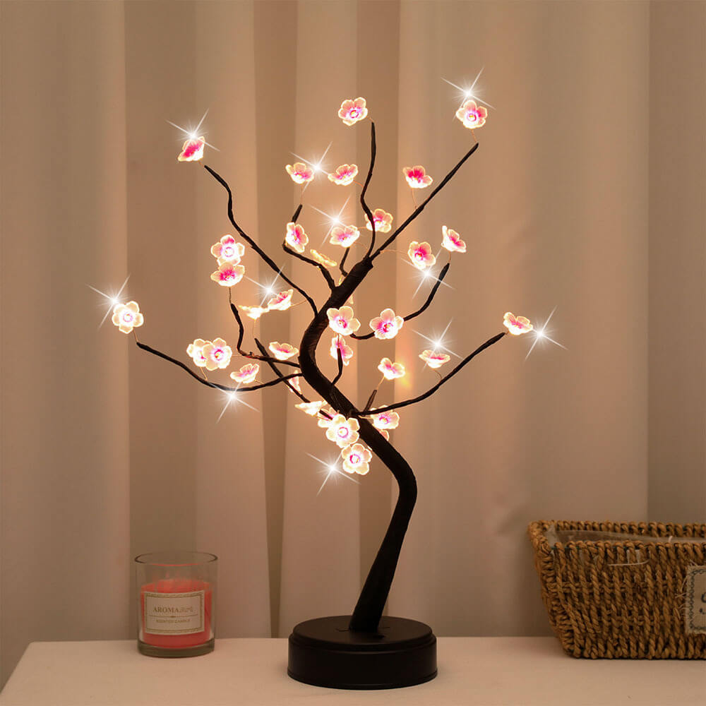 Bonsai Tree Plum Blossom Table Lamp