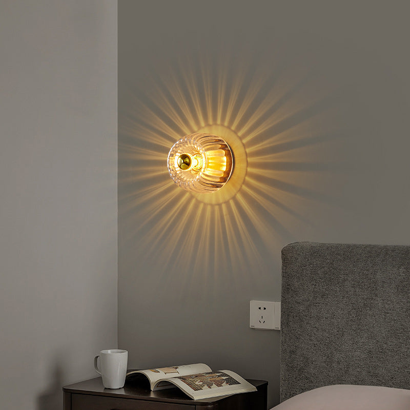 Glass Sun Shape Full Wall Lamp