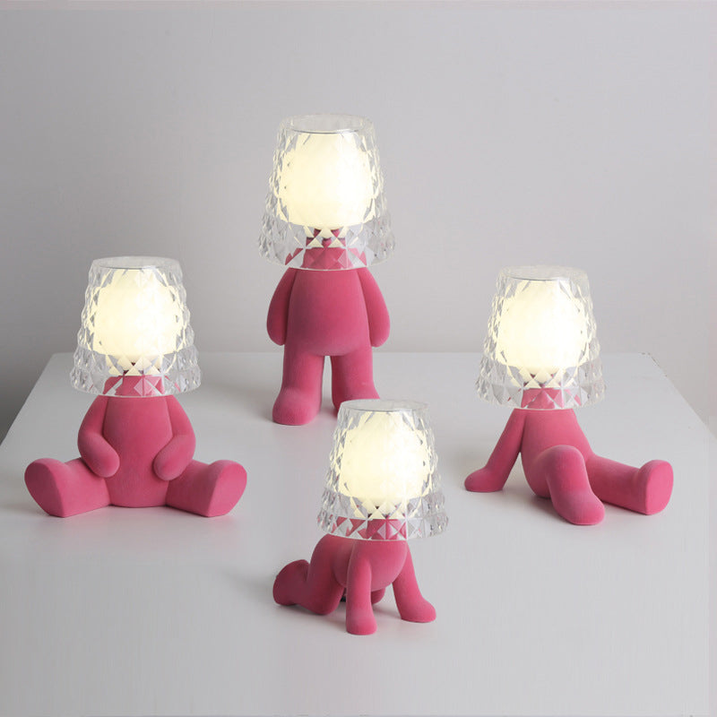 Acrylic Lampshade Electroplating Golden Table Lamp