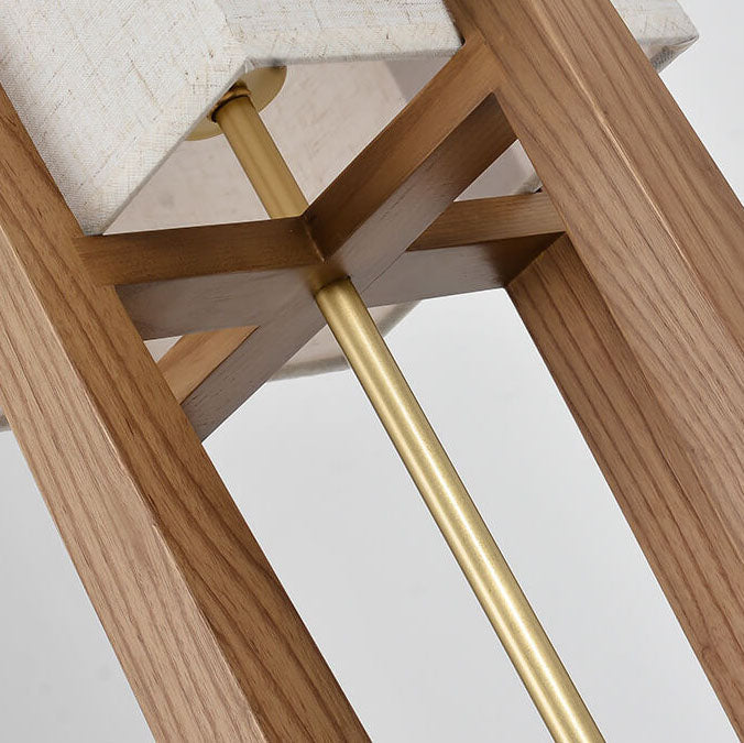 Modern Fabric Solid Wood Floor Lamp