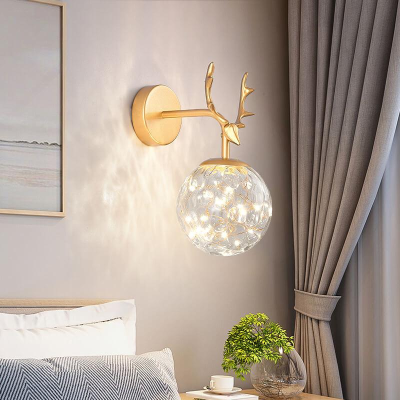 Antler Glass Ball Wall Lamp