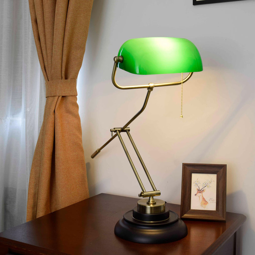 Republic Style Green Glass Table Lamp