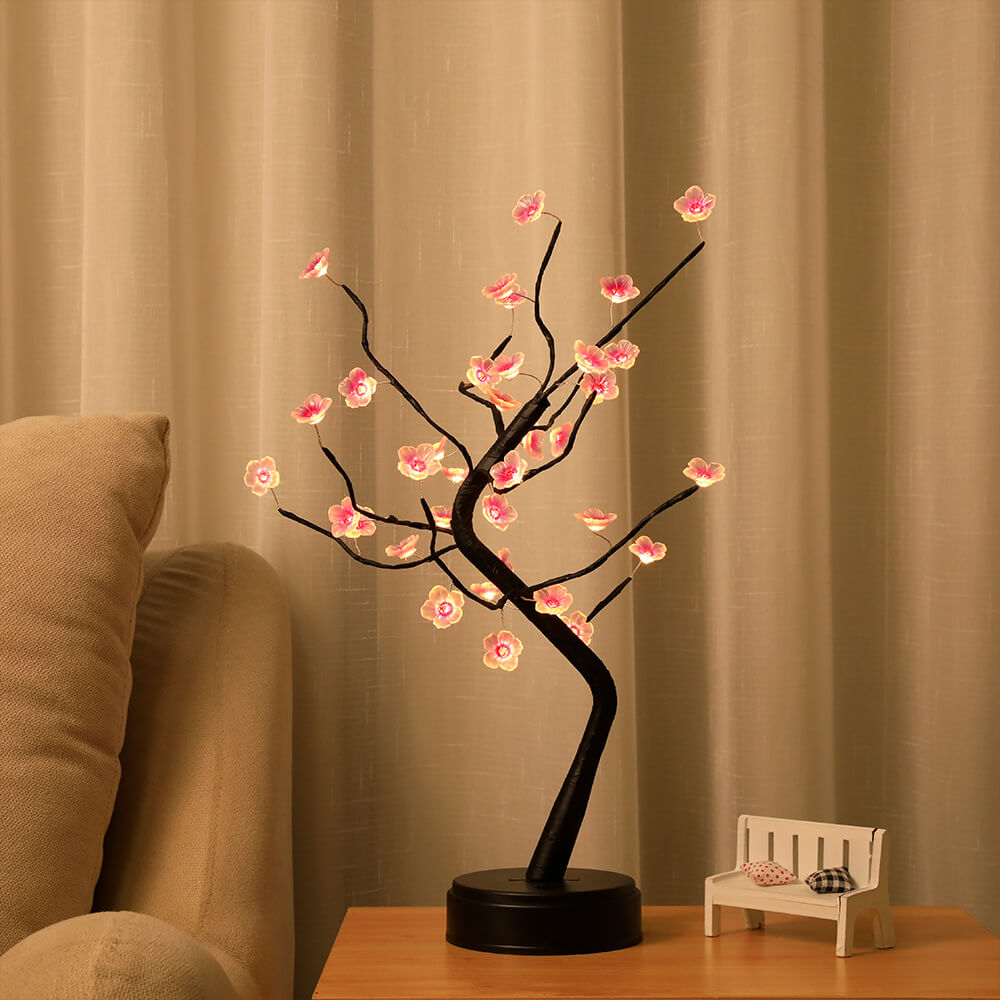 Bonsai Tree Plum Blossom Table Lamp