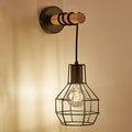 Wrought Iron Cage Shape Wall Lamp