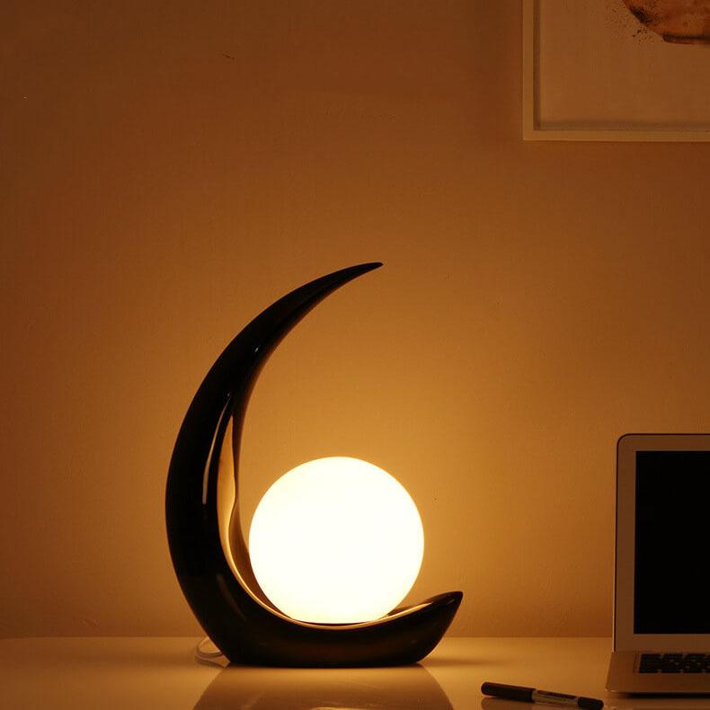 Crescent Night Resin Table Lamp