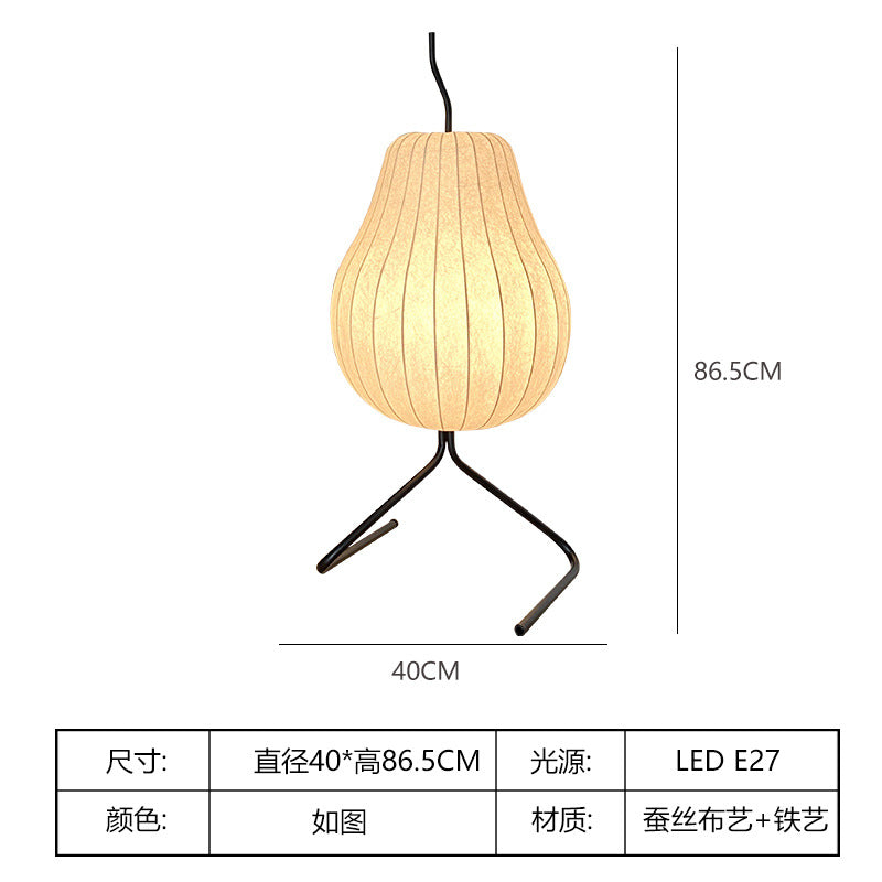 Pear Silk Fabric Iron Floor Lamp
