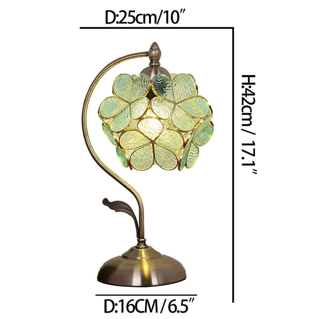 Green Petal Ball Stained Table Lamp