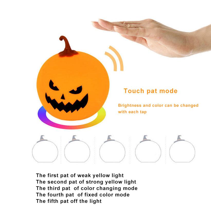 Halloween Round Pumpkin Pat Table Lamp