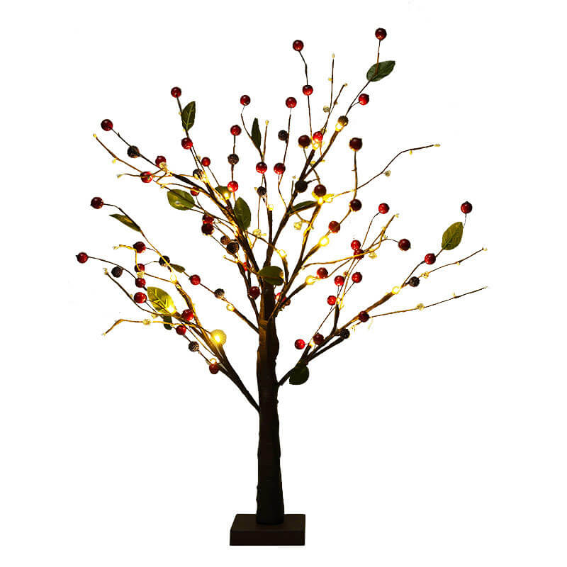 Red Fruits Pine Tree Table Lamp
