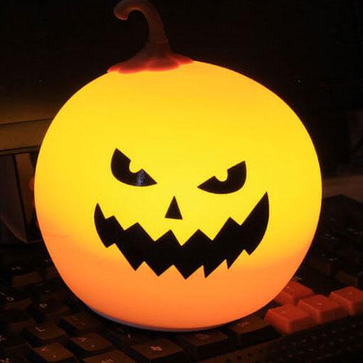 Halloween Round Pumpkin Pat Table Lamp
