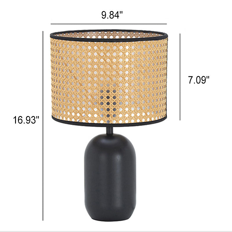 Rattan Weaving Metal Table Lamp
