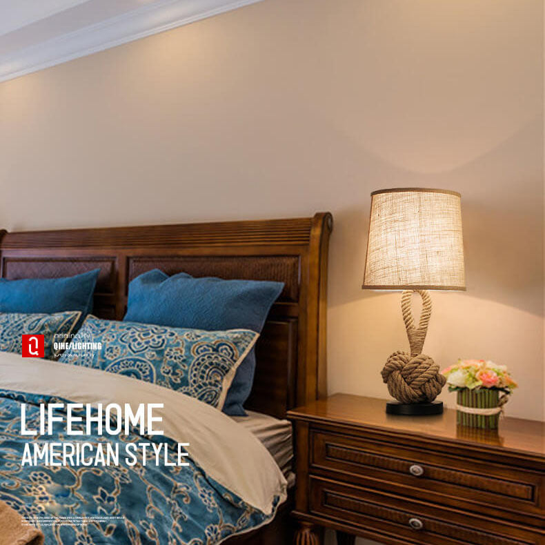 Fabric Twine Knot Table Lamp