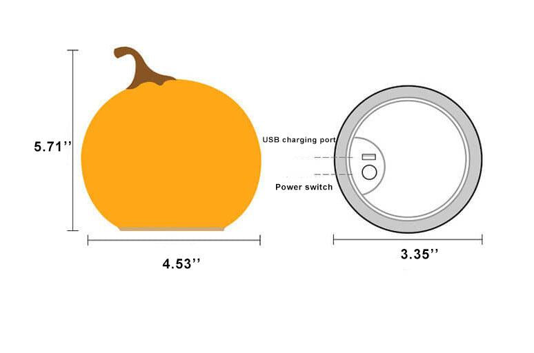 Halloween Round Pumpkin Pat Table Lamp