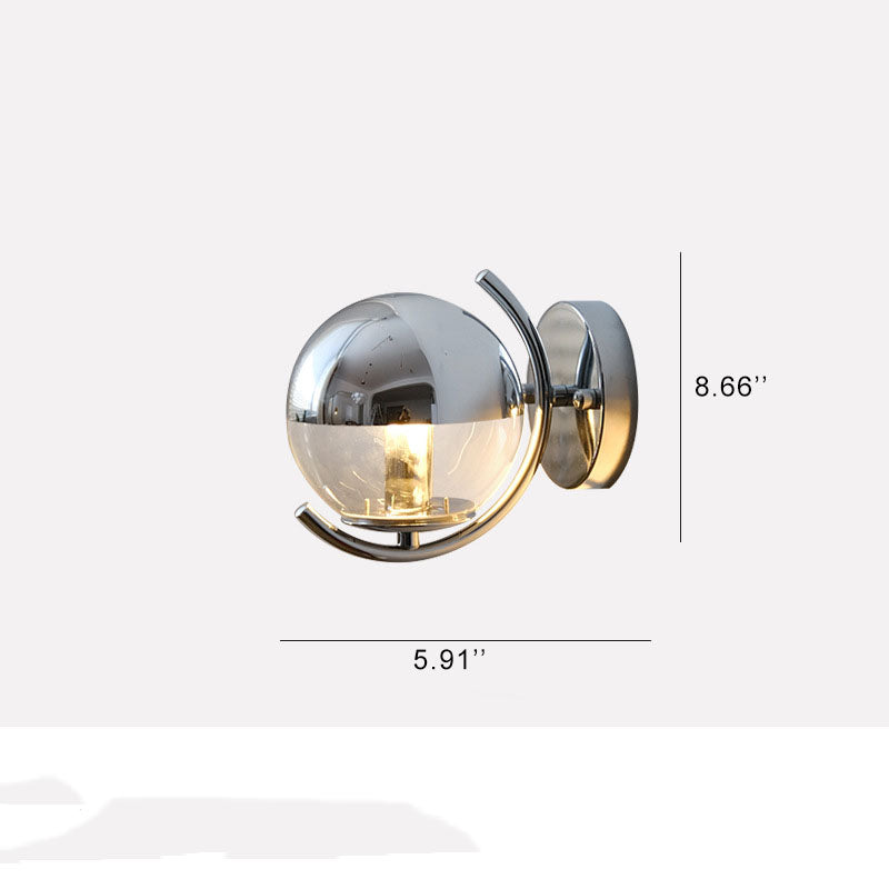 Chrome Glass Globe Wall Lamp