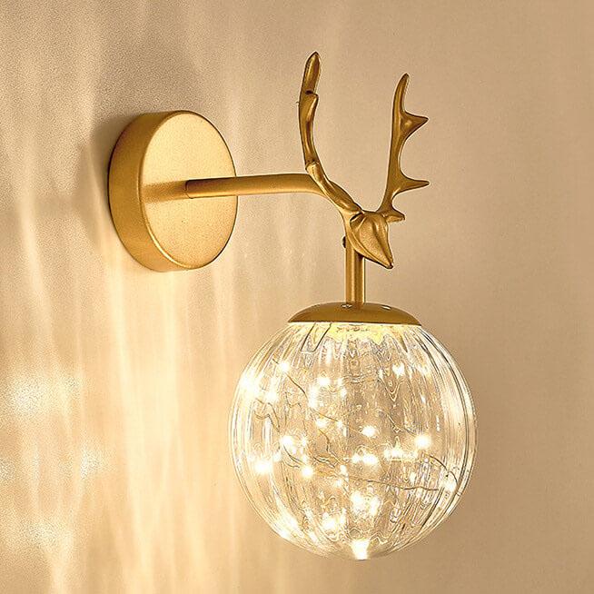 Antler Glass Ball Wall Lamp