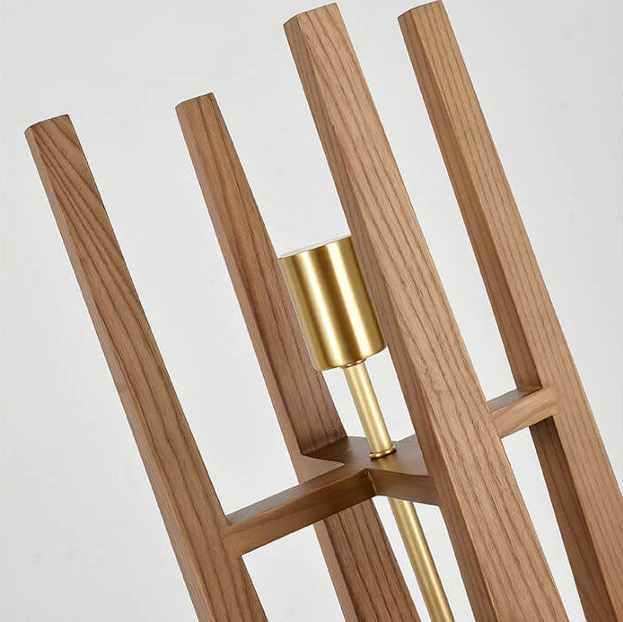 Modern Fabric Solid Wood Floor Lamp