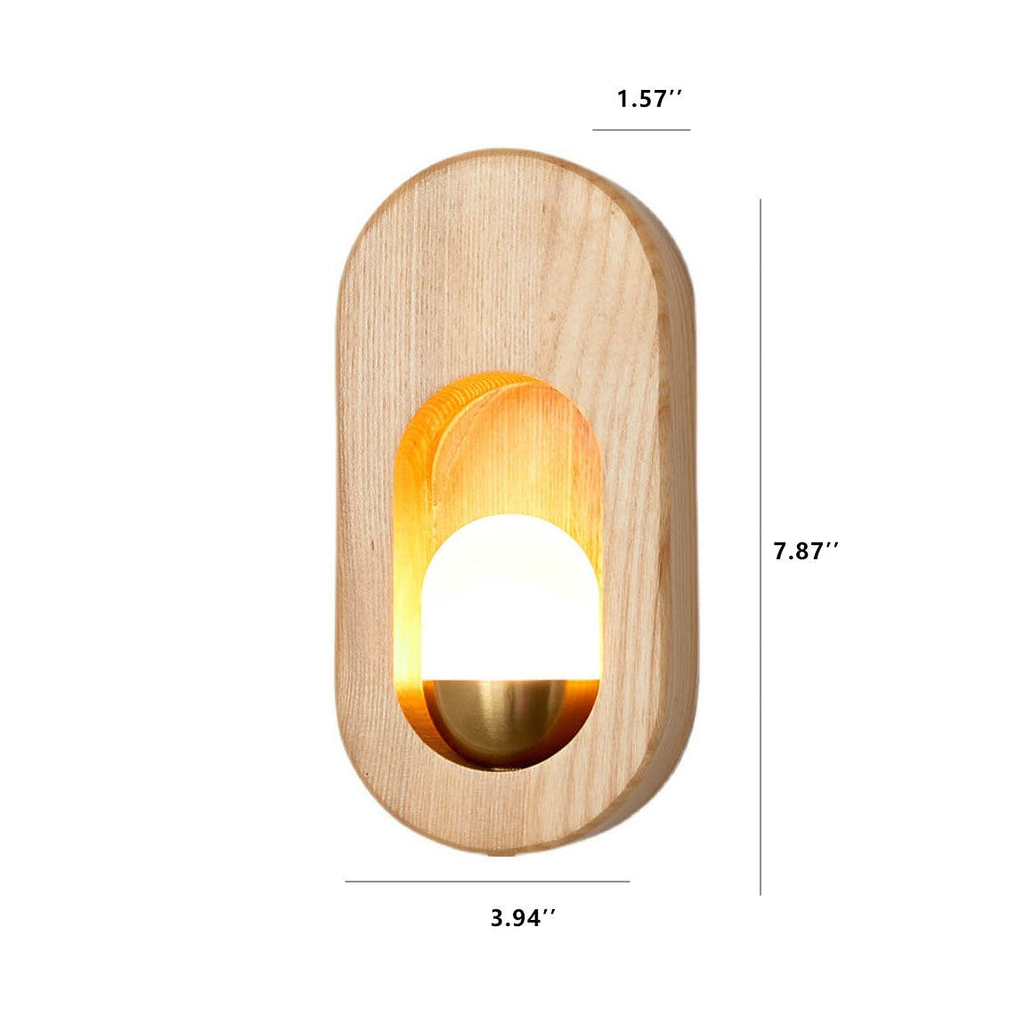 Circle Ring Solid Wood Wall Lamp