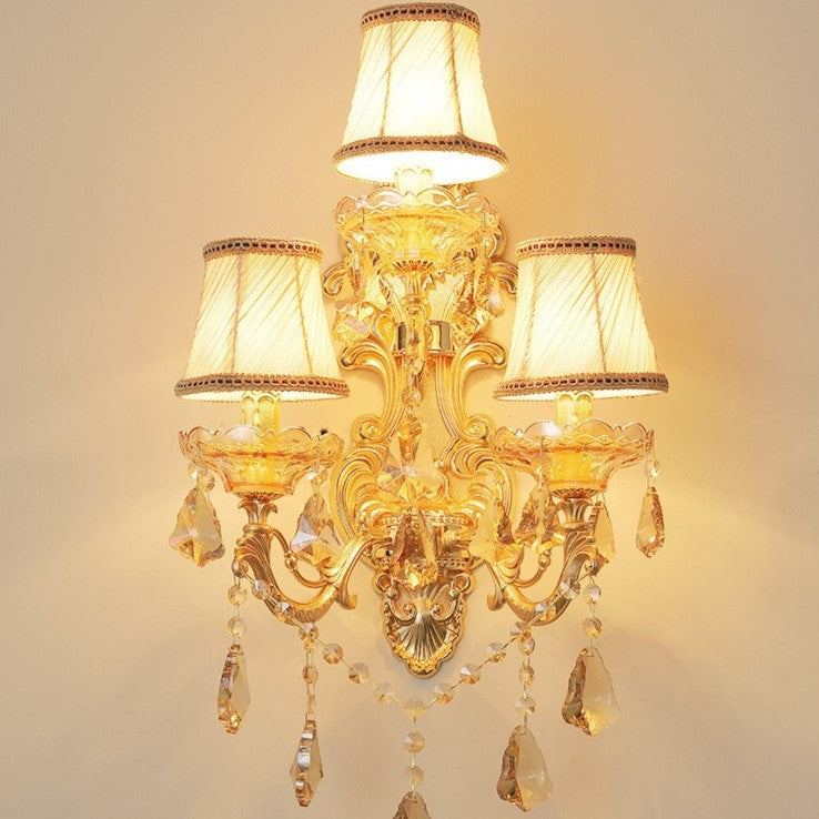 Candlestick Shape Crystal 3-Light Wall Lamp