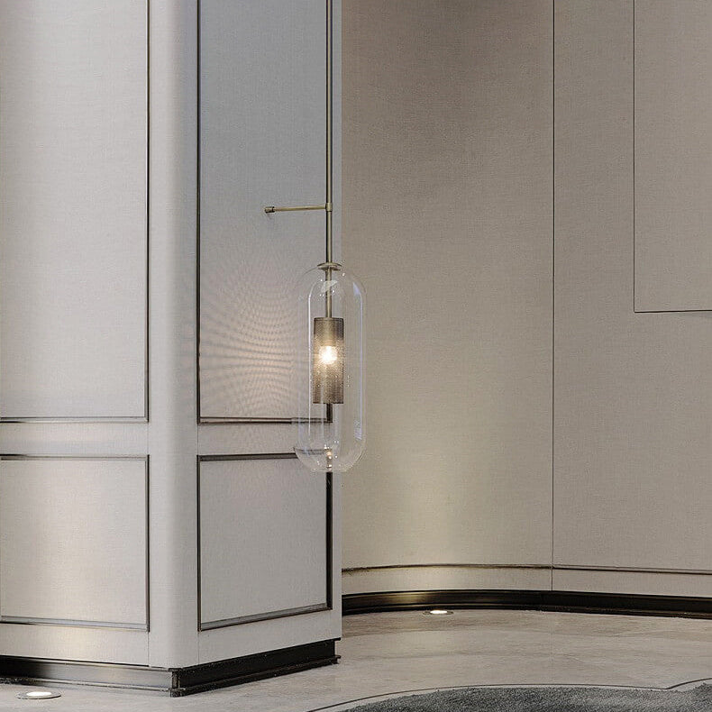 Cylinder Clear Glass Long Wall Lamp