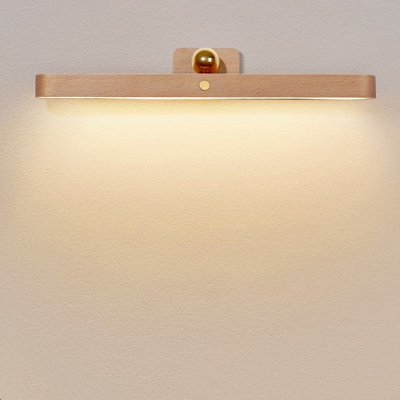 Wooden Long Bar Touch Wall Lamp