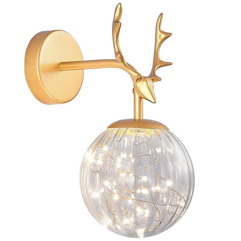 Antler Glass Ball Wall Lamp