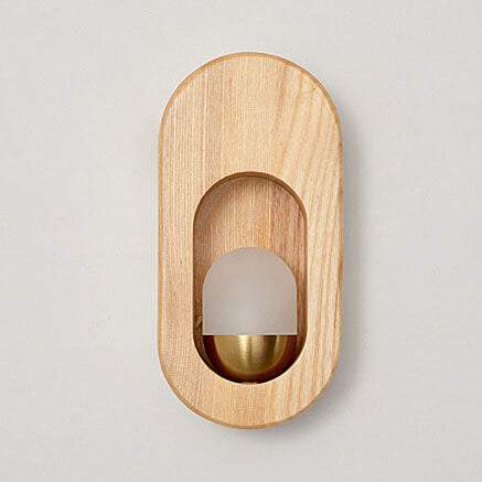 Circle Ring Solid Wood Wall Lamp