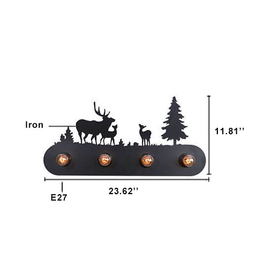 Wrought Iron 4-Light Outdoor Light