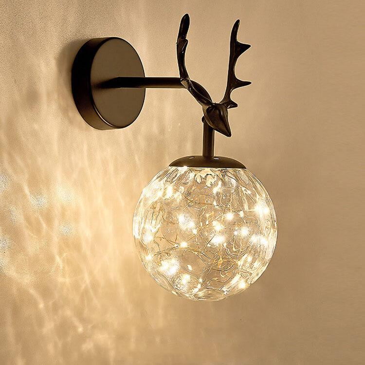 Antler Glass Ball Wall Lamp
