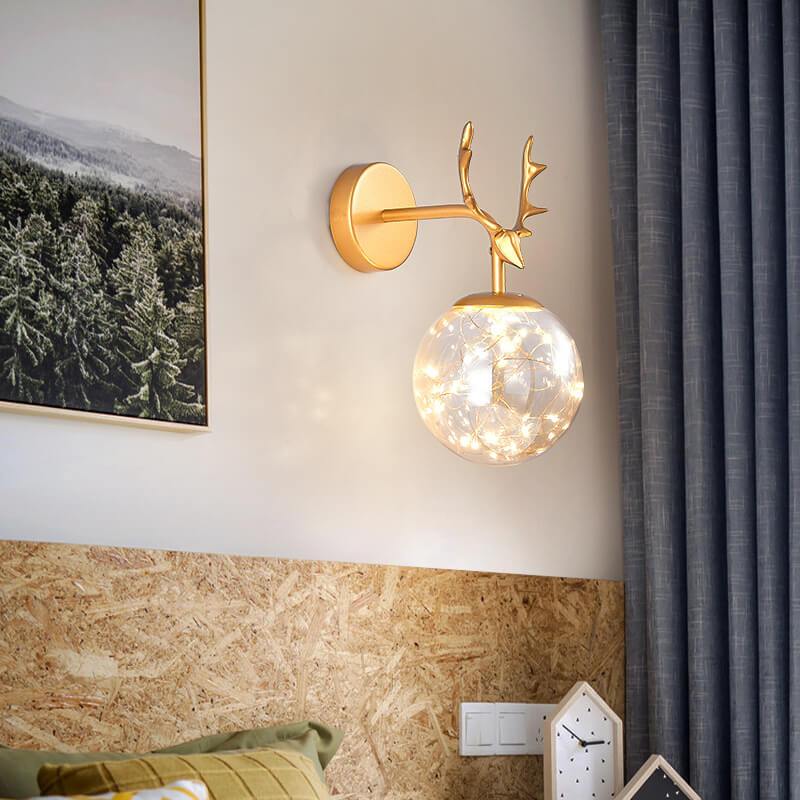 Antler Glass Ball Wall Lamp