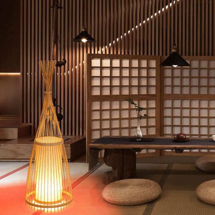 Bamboo Hut Floor Lamp