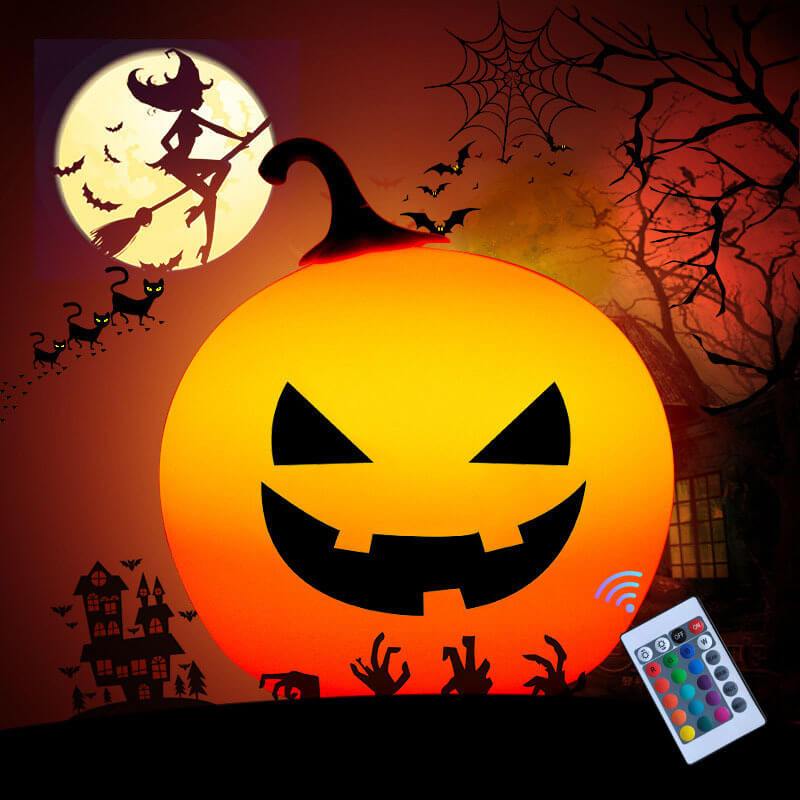 Halloween Round Pumpkin Pat Table Lamp