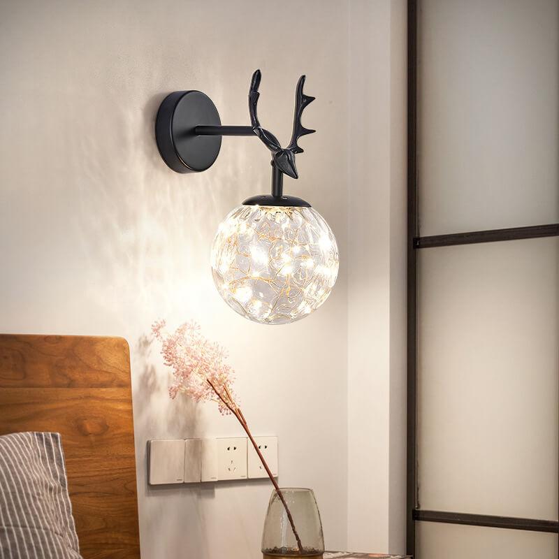 Antler Glass Ball Wall Lamp