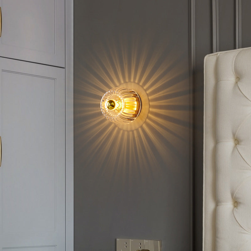 Glass Sun Shape Full Wall Lamp