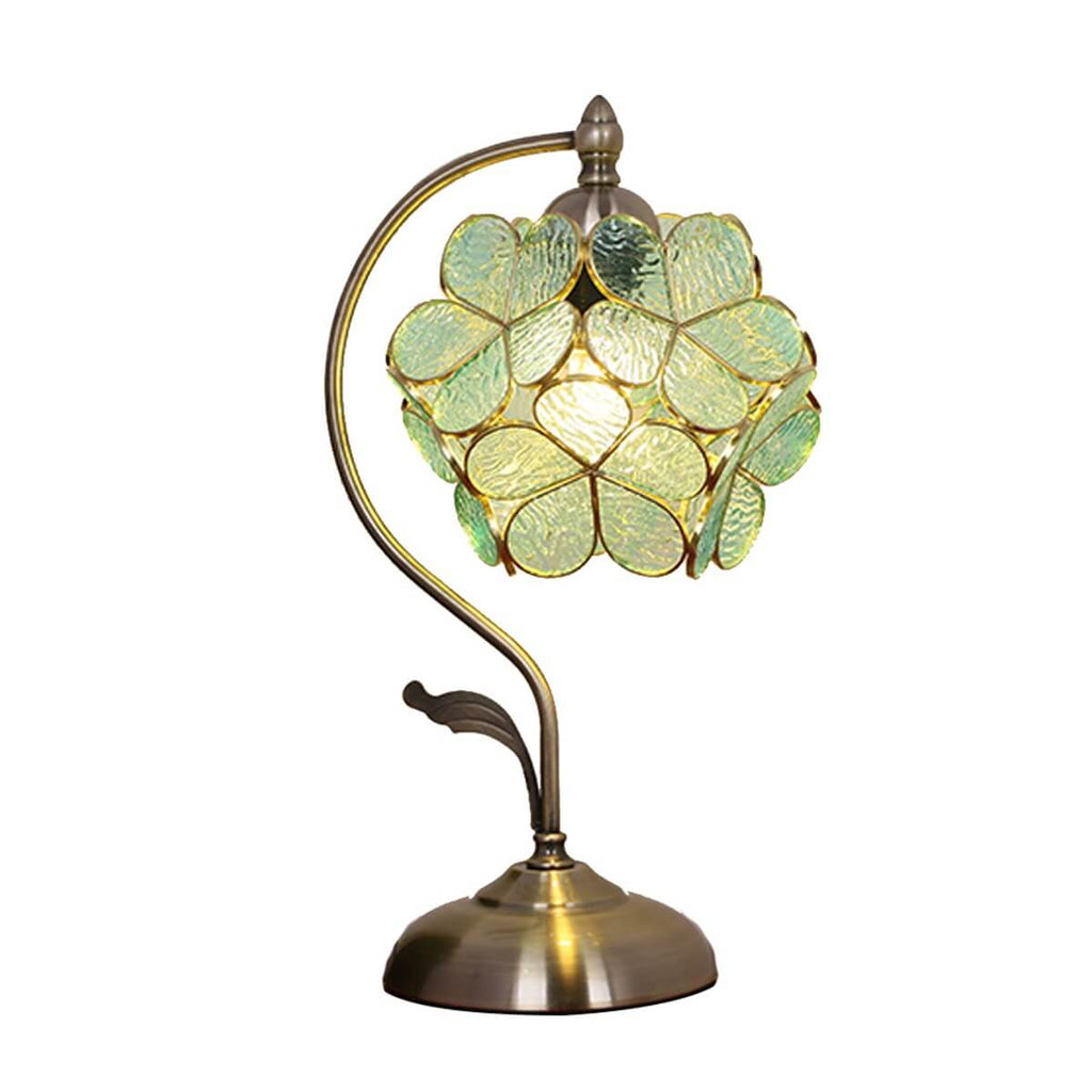 Green Petal Ball Stained Table Lamp