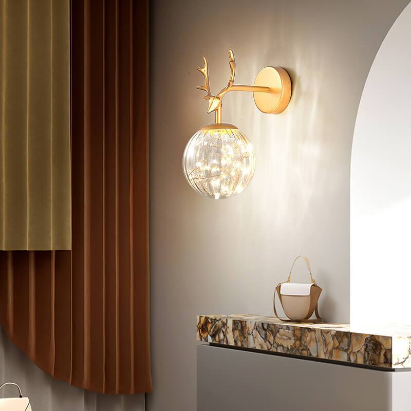 Antler Glass Ball Wall Lamp