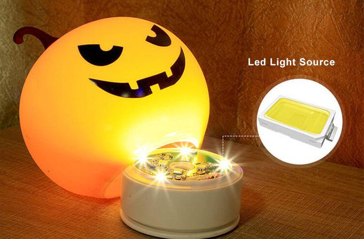 Halloween Round Pumpkin Pat Table Lamp
