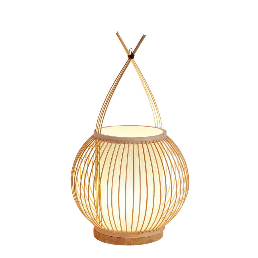 Bamboo Weaving Globe Table Lamp