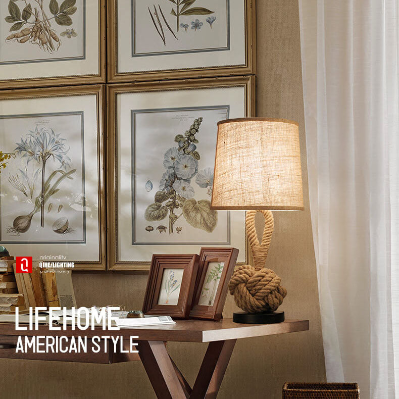 Fabric Twine Knot Table Lamp