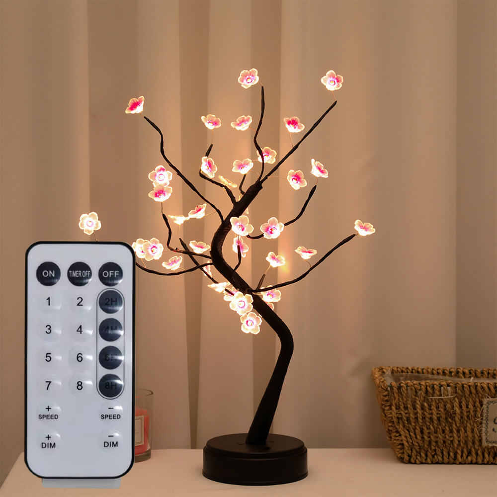 Bonsai Tree Plum Blossom Table Lamp