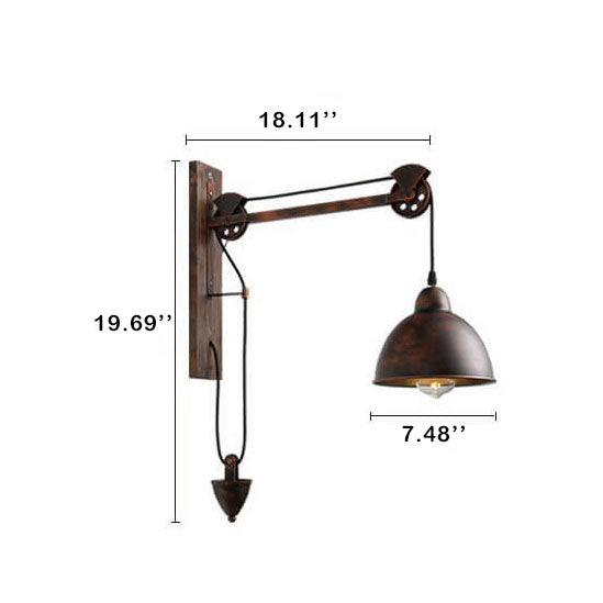 Pulley Iron Wall Lamp