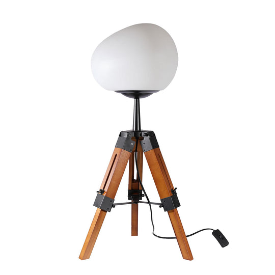 PE Round Wood Tripod Table Lamp