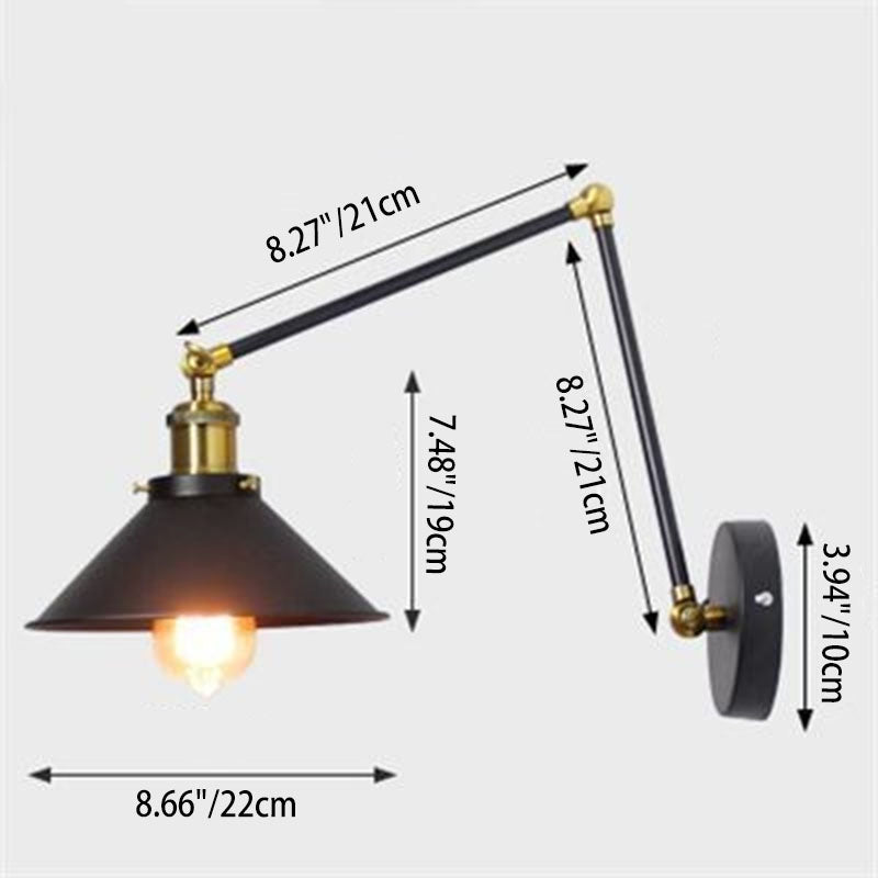 Wrought Iron Rocker Telescopic Wall Lamp