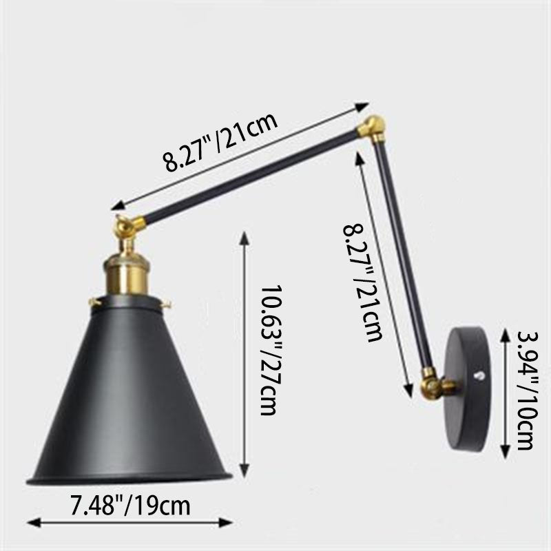 Wrought Iron Rocker Telescopic Wall Lamp