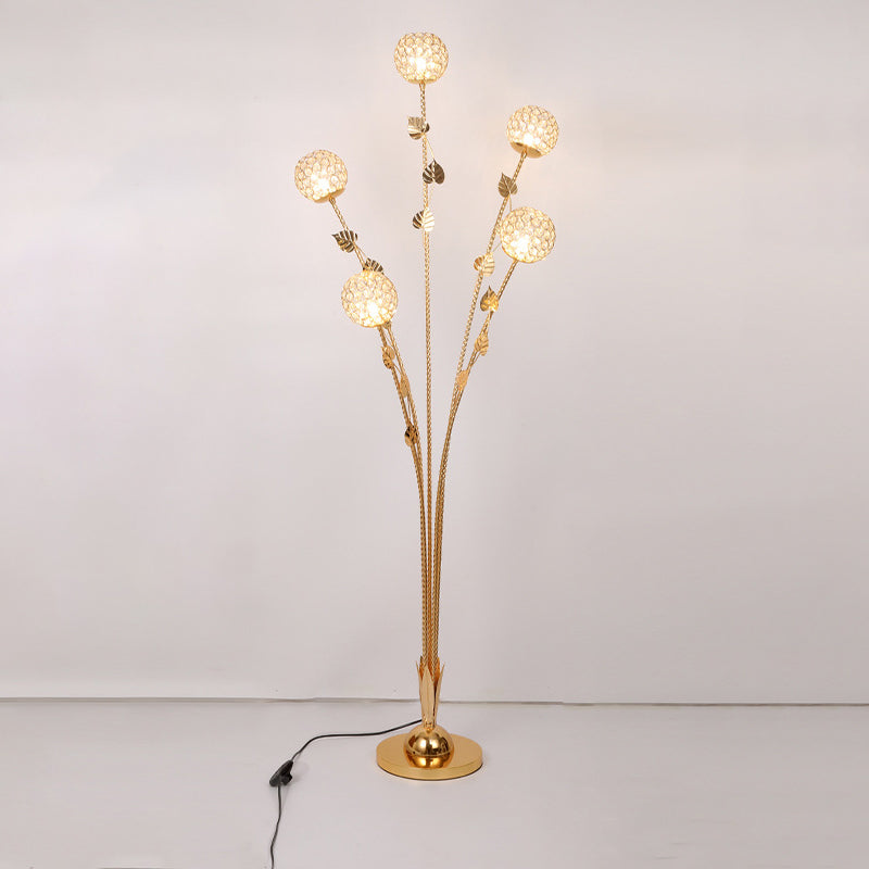 Modern Luxury Leaf Flower 5-Light Floor Lamp