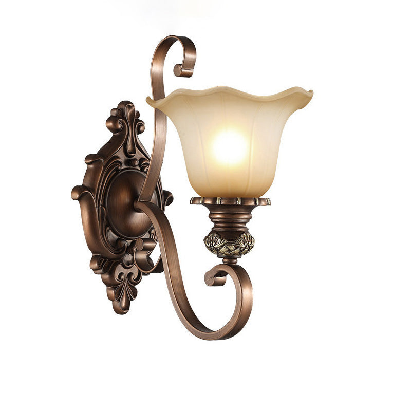 Frosted Glass Flower Iron Wall Lamp
