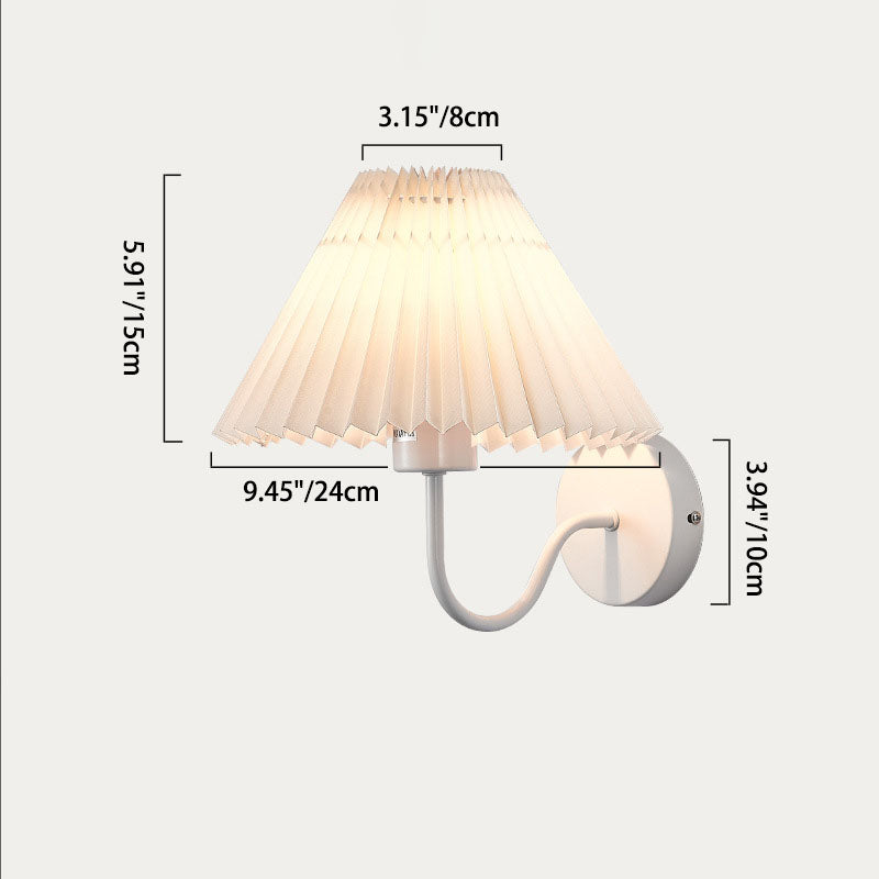Pleated Disc Iron Fabric Wall Lamp