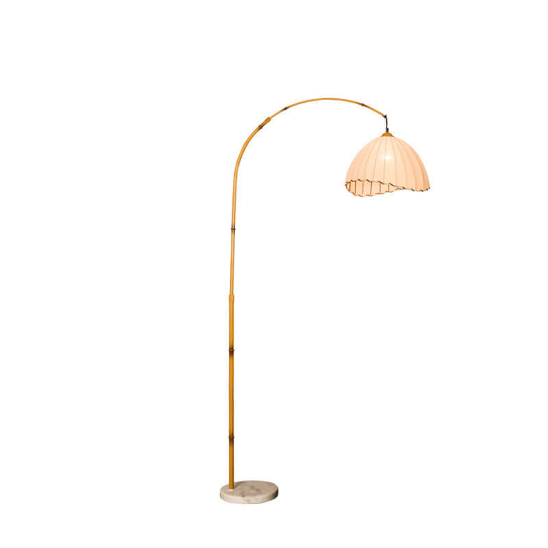 Vintage Fabric Marble Fishing Floor Lamp
