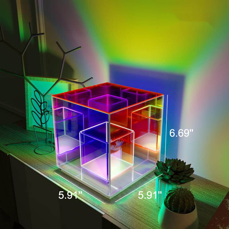 Acrylic RGB Line Rubik's Table Lamp