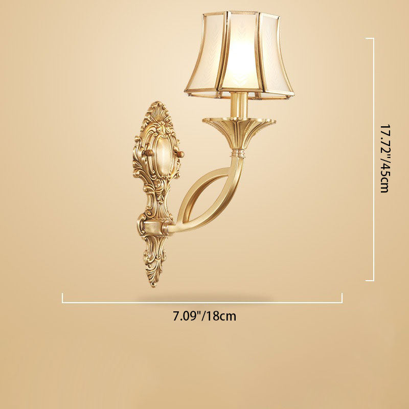 Hexagonal Wheat Copper Glass Wall Lamp