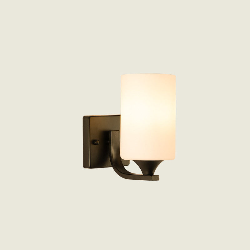 Cylinder Iron Glass 1/2 Wall Lamp